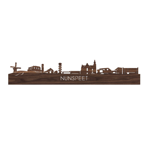 Skyline Nunspeet Noten houten cadeau decoratie relatiegeschenk van WoodWideCities