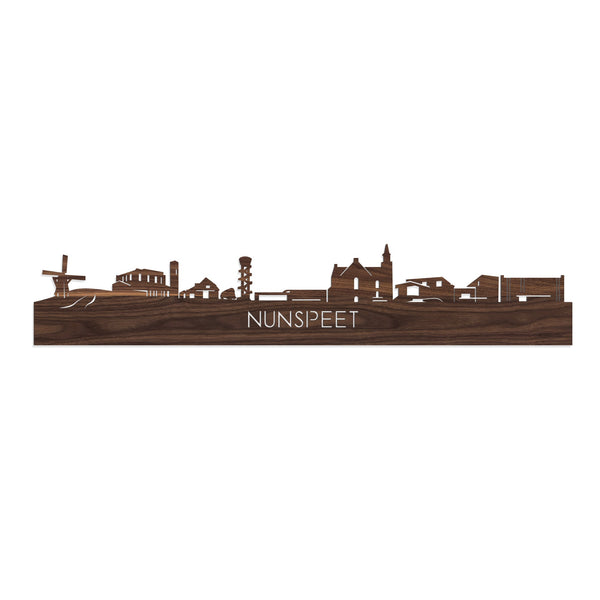 Skyline Nunspeet Noten houten cadeau decoratie relatiegeschenk van WoodWideCities