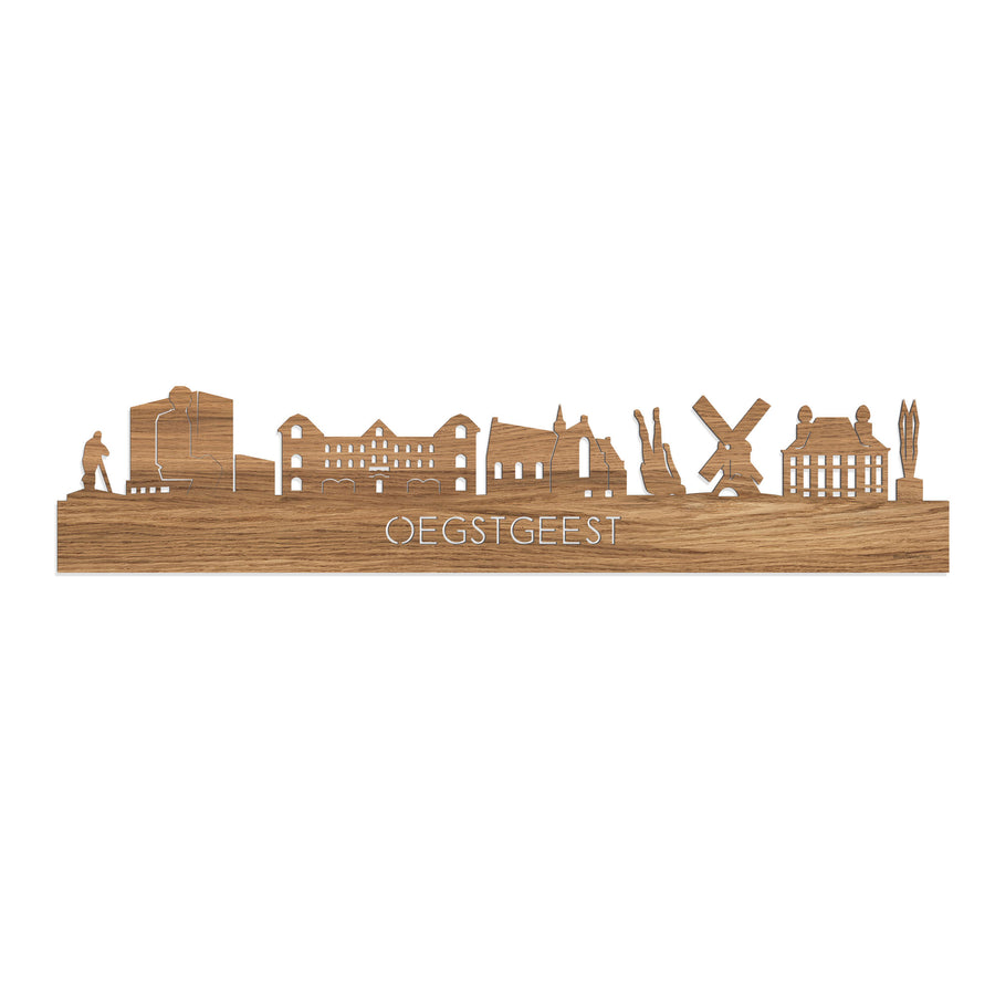 Skyline Oegstgeest Eiken houten cadeau decoratie relatiegeschenk van WoodWideCities