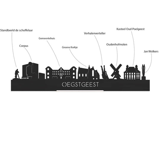 Skyline Oegstgeest Noten houten cadeau decoratie relatiegeschenk van WoodWideCities