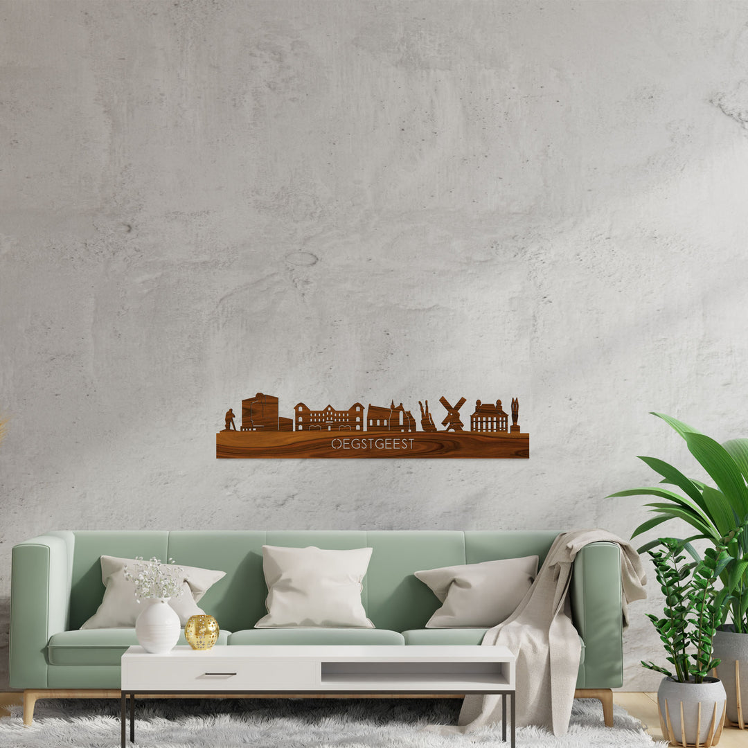 Skyline Oegstgeest Palissander houten cadeau decoratie relatiegeschenk van WoodWideCities