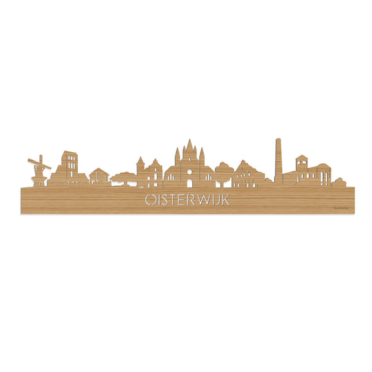 Skyline Oisterwijk Bamboe houten cadeau decoratie relatiegeschenk van WoodWideCities
