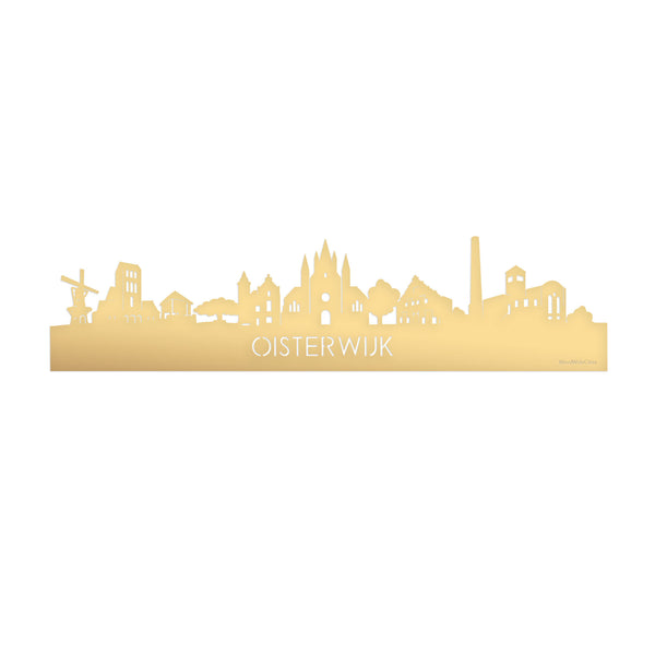 Skyline Oisterwijk Metallic Goud gerecycled kunststof cadeau decoratie relatiegeschenk van WoodWideCities