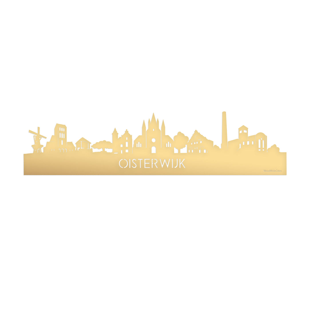 Skyline Oisterwijk Metallic Goud gerecycled kunststof cadeau decoratie relatiegeschenk van WoodWideCities