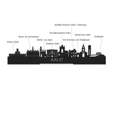 Skyline Onderzetters Aalst Eiken en noten houten cadeau decoratie relatiegeschenk van WoodWideCities
