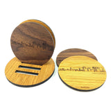 Skyline Onderzetters Den Haag Eiken en noten houten cadeau decoratie relatiegeschenk van WoodWideCities
