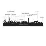 Skyline Onderzetters Lelystad Eiken en noten houten cadeau decoratie relatiegeschenk van WoodWideCities