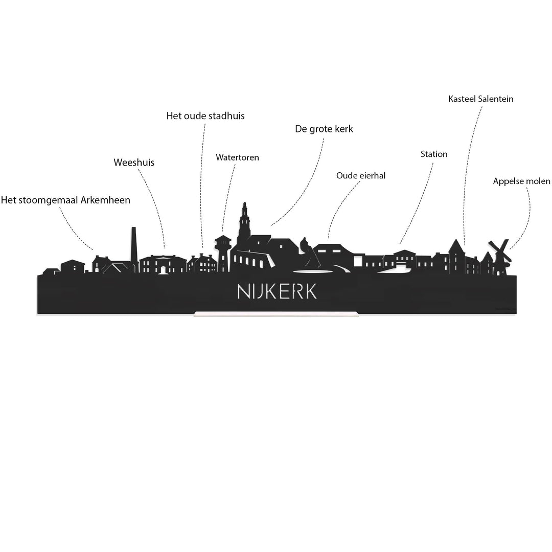 Skyline Onderzetters Nijkerk Eiken en noten houten cadeau decoratie relatiegeschenk van WoodWideCities
