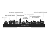 Skyline Onderzetters Steenwijk Eiken en noten houten cadeau decoratie relatiegeschenk van WoodWideCities