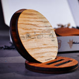 Skyline Onderzetters Weert Eiken en noten houten cadeau decoratie relatiegeschenk van WoodWideCities