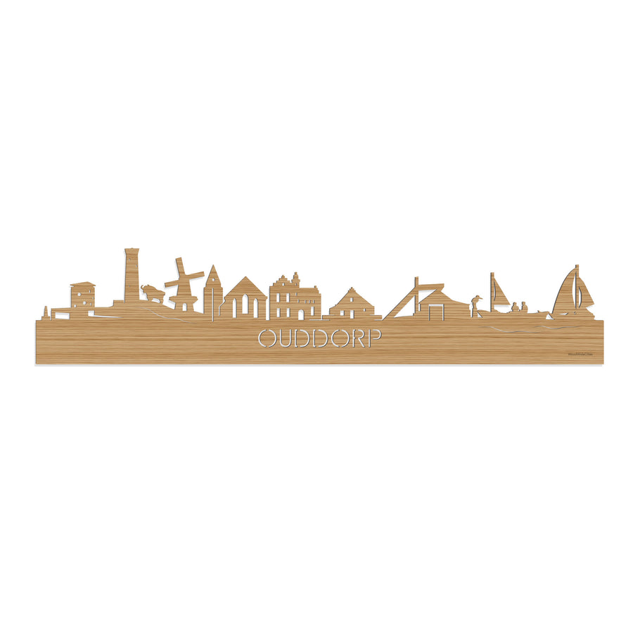 Skyline Ouddorp Bamboe houten cadeau decoratie relatiegeschenk van WoodWideCities