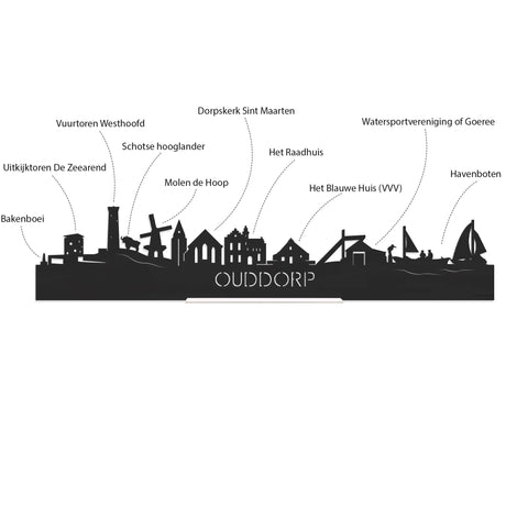 Skyline Ouddorp Palissander houten cadeau decoratie relatiegeschenk van WoodWideCities