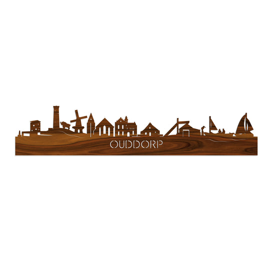 Skyline Ouddorp Palissander houten cadeau decoratie relatiegeschenk van WoodWideCities