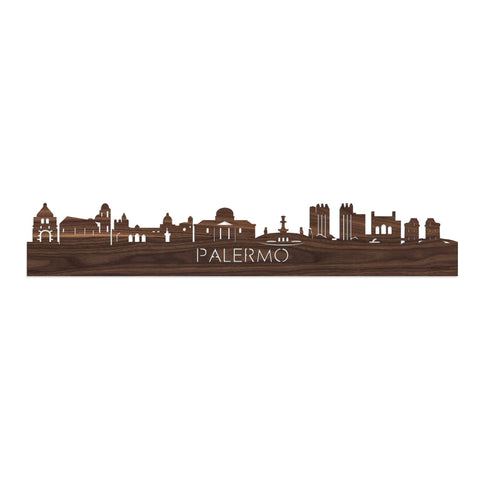 Skyline Palermo Noten houten cadeau decoratie relatiegeschenk van WoodWideCities