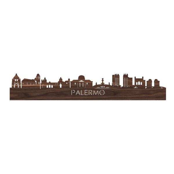 Skyline Palermo Noten houten cadeau decoratie relatiegeschenk van WoodWideCities