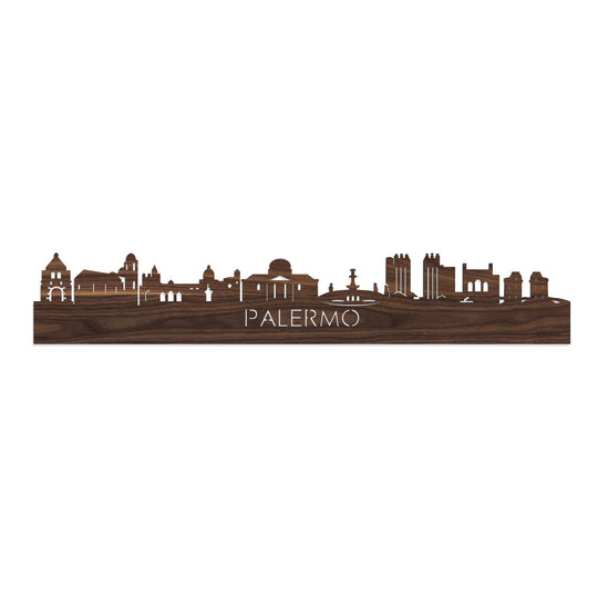 Skyline Palermo Noten houten cadeau decoratie relatiegeschenk van WoodWideCities