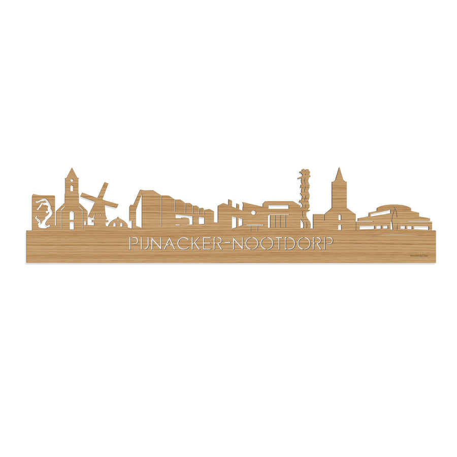 Skyline Pijnacker-Nootdorp Bamboe houten cadeau decoratie relatiegeschenk van WoodWideCities