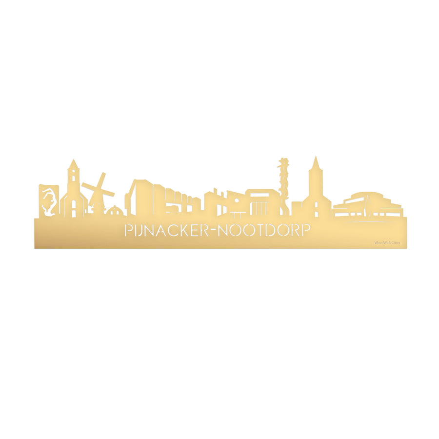 Skyline Pijnacker-Nootdorp Metallic Goud gerecycled kunststof cadeau decoratie relatiegeschenk van WoodWideCities