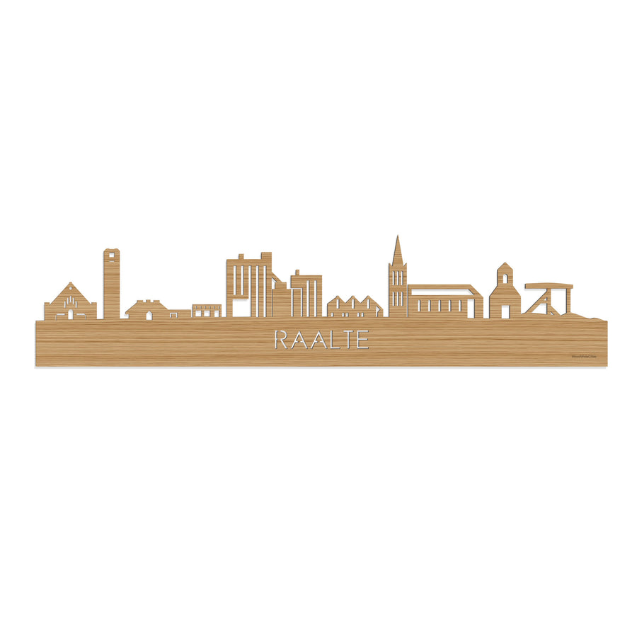 Skyline Raalte Bamboe houten cadeau decoratie relatiegeschenk van WoodWideCities