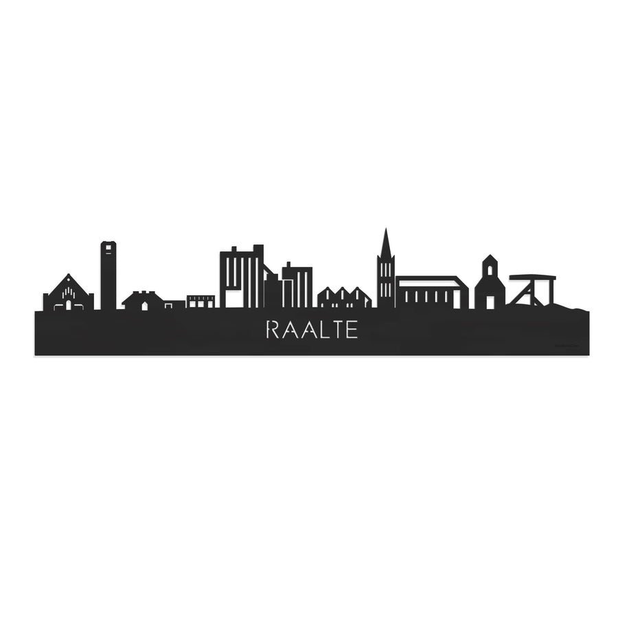 Skyline Raalte Zwart houten cadeau decoratie relatiegeschenk van WoodWideCities