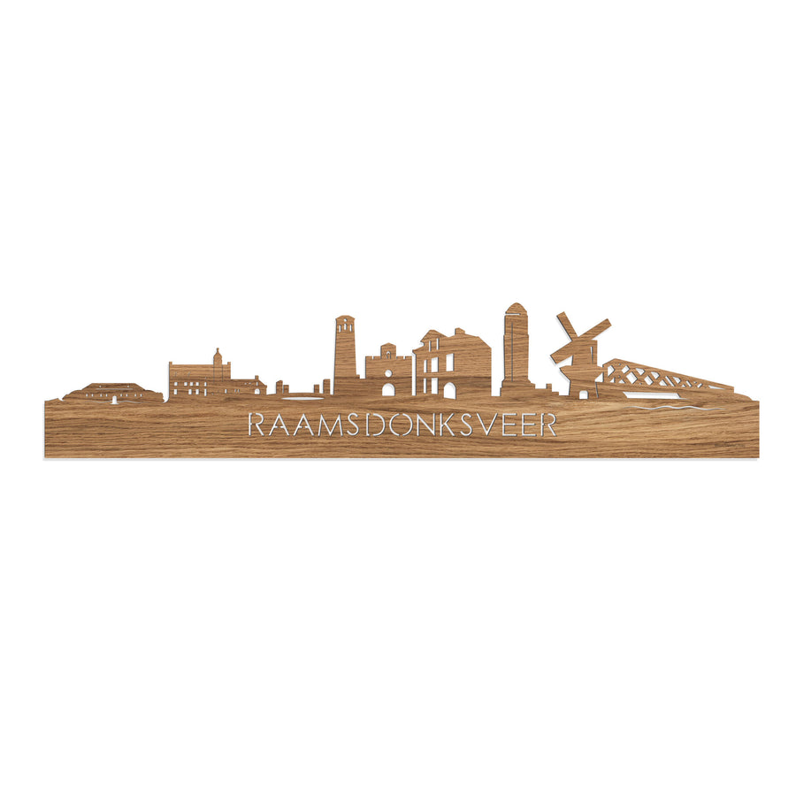Skyline Raamsdonksveer Eiken houten cadeau decoratie relatiegeschenk van WoodWideCities