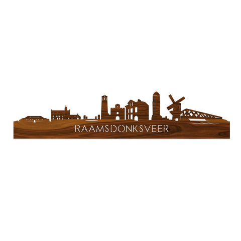Skyline Raamsdonksveer Palissander houten cadeau decoratie relatiegeschenk van WoodWideCities