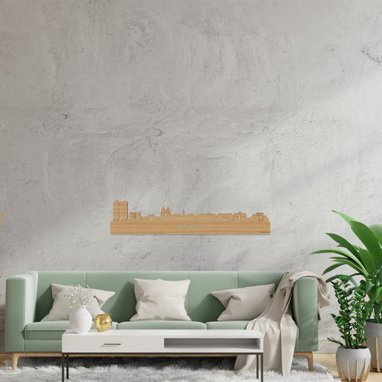 Skyline Rennes Bamboe houten cadeau decoratie relatiegeschenk van WoodWideCities