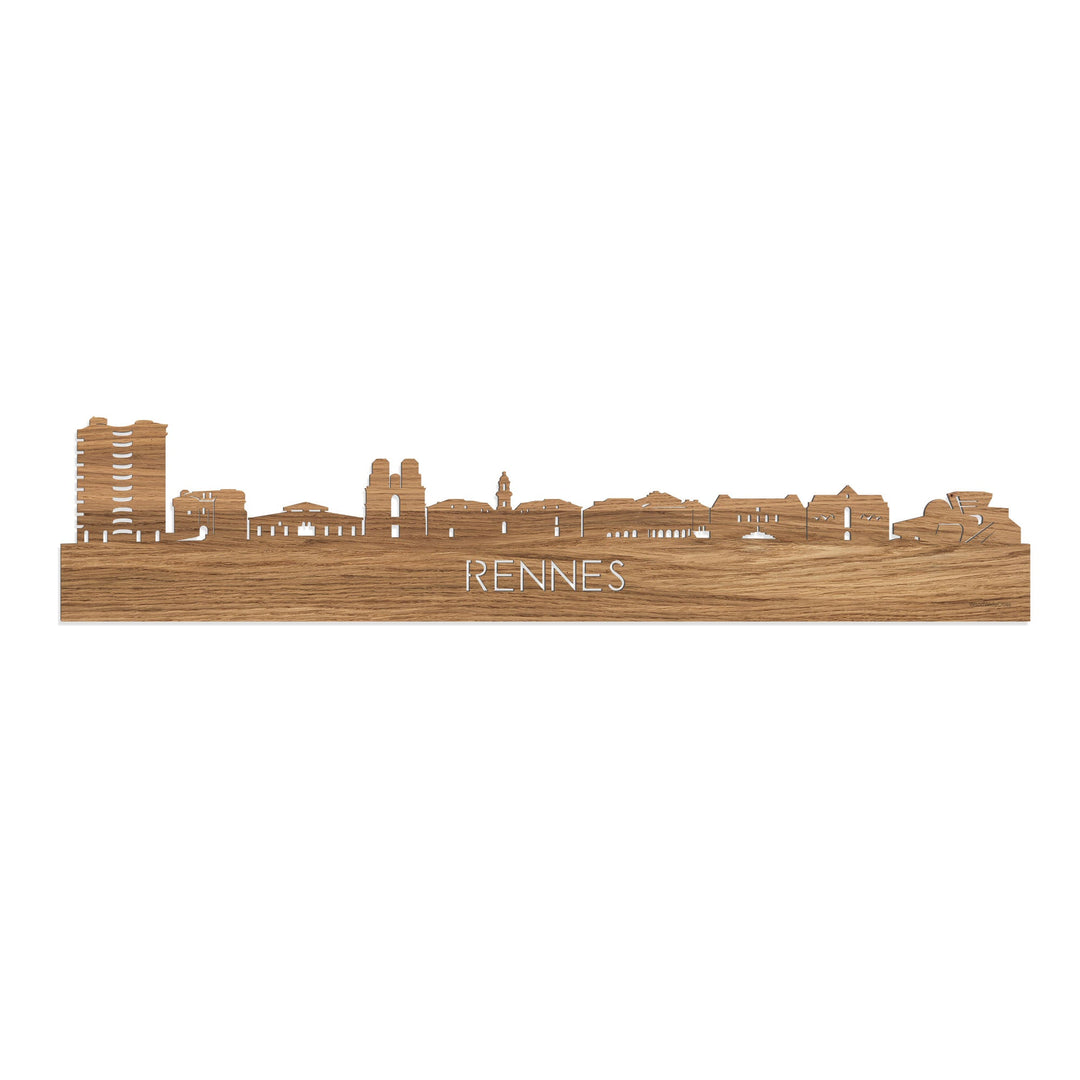 Skyline Rennes Eiken houten cadeau decoratie relatiegeschenk van WoodWideCities