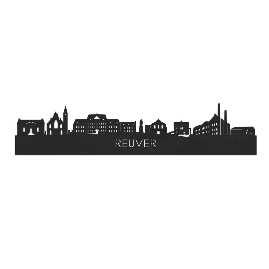 Skyline Reuver Zwart houten cadeau decoratie relatiegeschenk van WoodWideCities
