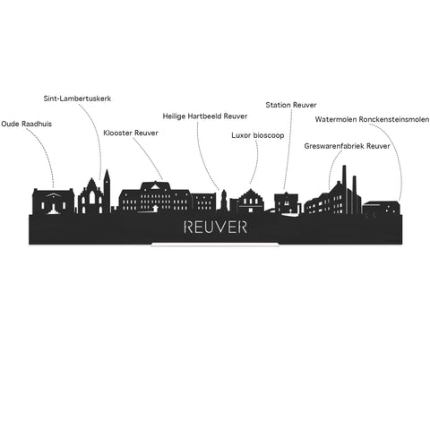 Skyline Reuver Wit glanzend gerecycled kunststof cadeau decoratie relatiegeschenk van WoodWideCities