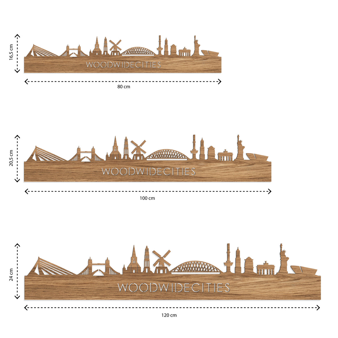 Skyline Ridderkerk Eiken houten cadeau decoratie relatiegeschenk van WoodWideCities