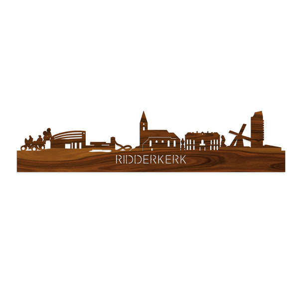 Skyline Ridderkerk Palissander houten cadeau decoratie relatiegeschenk van WoodWideCities