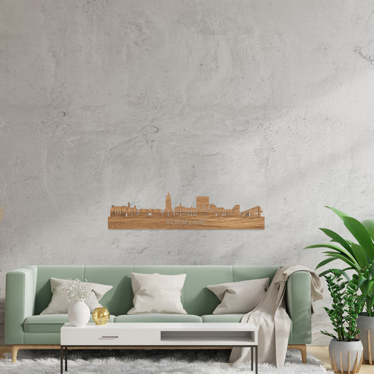 Skyline Roeselare Eiken houten cadeau decoratie relatiegeschenk van WoodWideCities