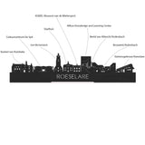 Skyline Roeselare Palissander houten cadeau decoratie relatiegeschenk van WoodWideCities