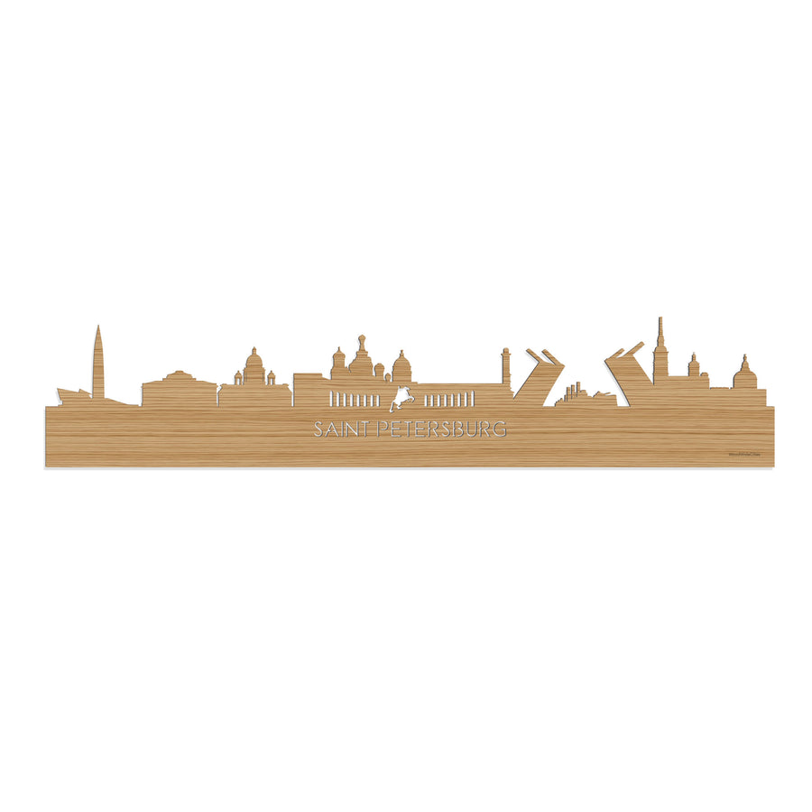 Skyline Saint Petersburg Bamboe houten cadeau decoratie relatiegeschenk van WoodWideCities
