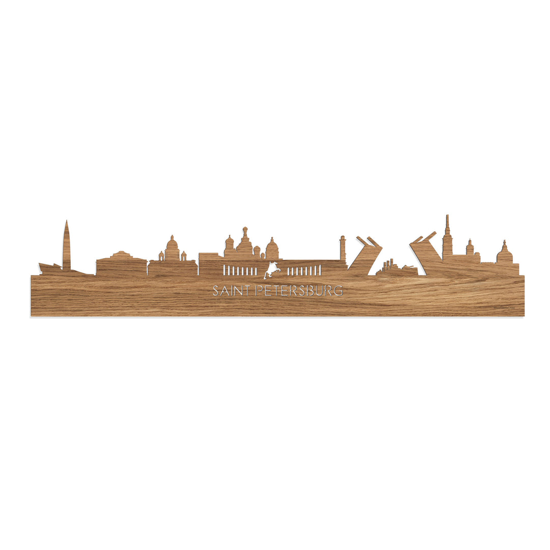 Skyline Saint Petersburg Eiken houten cadeau decoratie relatiegeschenk van WoodWideCities
