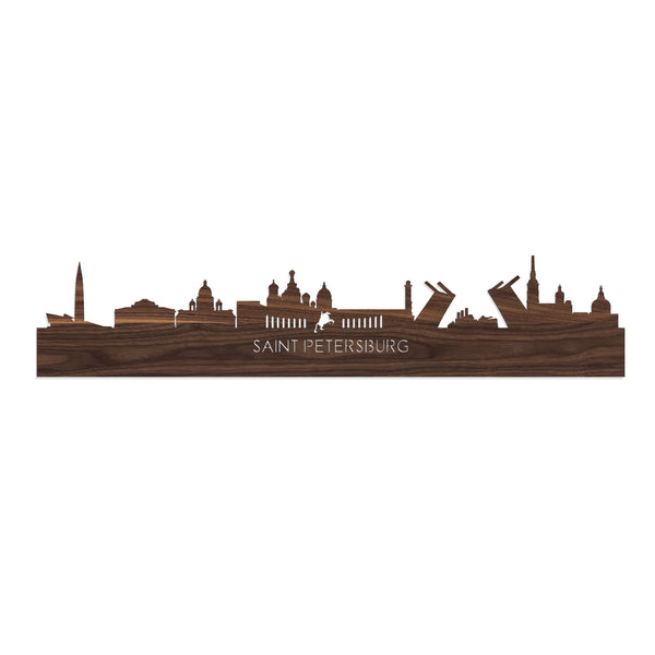 Skyline Saint Petersburg Noten houten cadeau decoratie relatiegeschenk van WoodWideCities