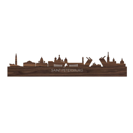 Skyline Saint Petersburg Noten houten cadeau decoratie relatiegeschenk van WoodWideCities