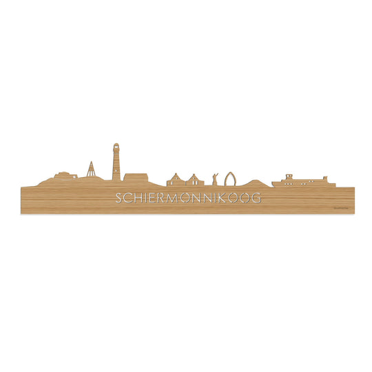 Skyline Schiermonnikoog Bamboe houten cadeau decoratie relatiegeschenk van WoodWideCities