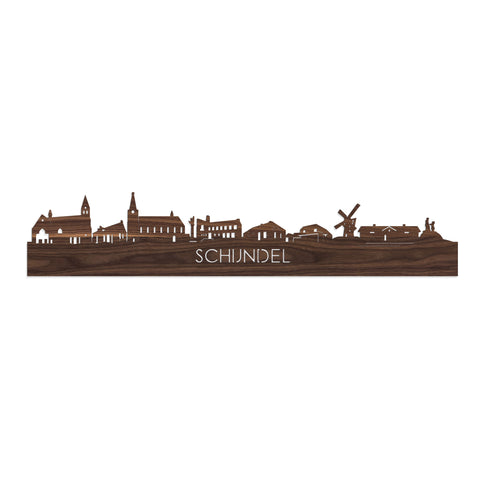 Skyline Schijndel Noten houten cadeau decoratie relatiegeschenk van WoodWideCities