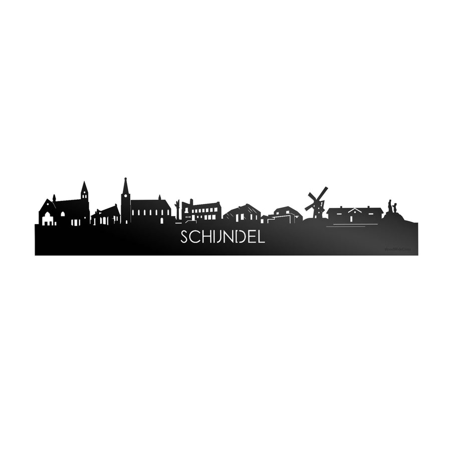 Skyline Schijndel Zwart glanzend gerecycled kunststof cadeau decoratie relatiegeschenk van WoodWideCities