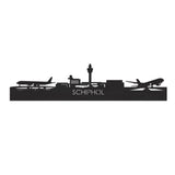 Skyline Schiphol Zwart houten cadeau decoratie relatiegeschenk van WoodWideCities