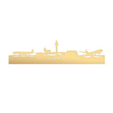 Skyline Schiphol Metallic Goud gerecycled kunststof cadeau decoratie relatiegeschenk van WoodWideCities