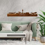 Skyline Schiphol Palissander houten cadeau decoratie relatiegeschenk van WoodWideCities