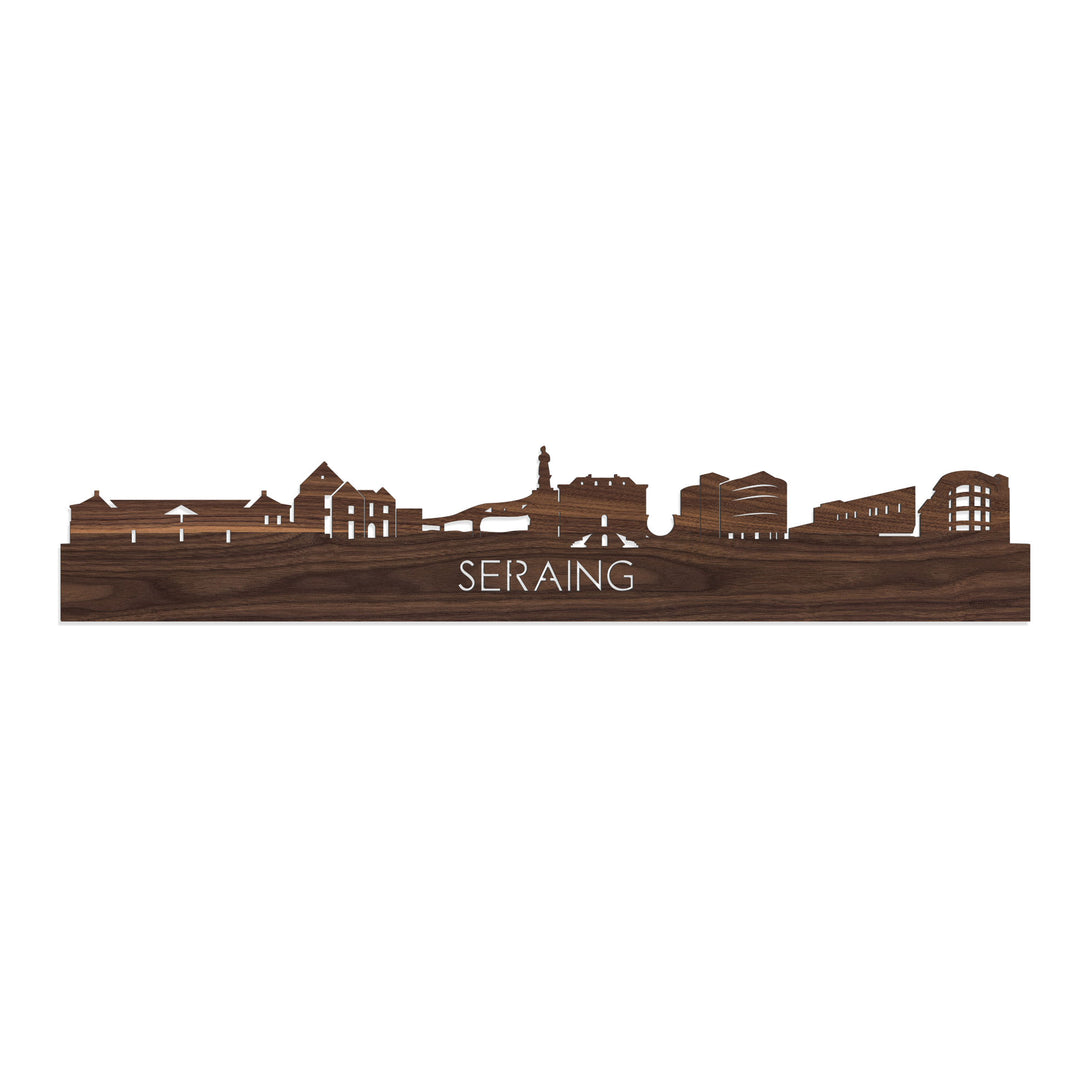 Skyline Seraing Noten houten cadeau decoratie relatiegeschenk van WoodWideCities