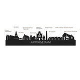 Skyline Serveerplank Appingedam houten cadeau decoratie relatiegeschenk van WoodWideCities