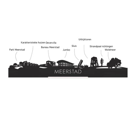 Skyline Serveerplank Meerstad houten cadeau decoratie relatiegeschenk van WoodWideCities