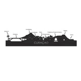 Skyline Serveerplank Rond Curaçao houten cadeau decoratie relatiegeschenk van WoodWideCities