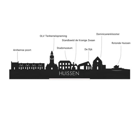 Skyline Serveerplank Rond Huissen houten cadeau decoratie relatiegeschenk van WoodWideCities
