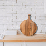 Skyline Serveerplank Rond Kampen houten cadeau decoratie relatiegeschenk van WoodWideCities